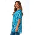 thumbnail image 4 of Roaman's Women's Plus Size Angelina Crinkle Crepe Y-Neck Short Sleeve Tunic, 4 of 5