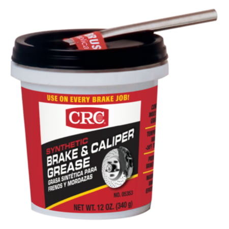 CRC Synthetic Brake Caliper Grease - 12 oz Tub with Brush - High-Temp grease is plastic & rubber safe - Prevents brake noises, 12 oz tub, sold by