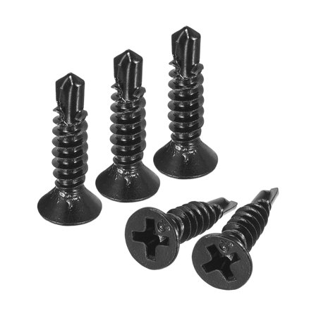 ST4.2x19mm Sheet Metal Screws, 50 Pack 410 Stainless Steel Flat Head Screws