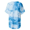 thumbnail image 4 of Femmes Mode Dégradé Couleur V-Cou Manches Courtes T-shirt Tops Blouse, 4 of 5
