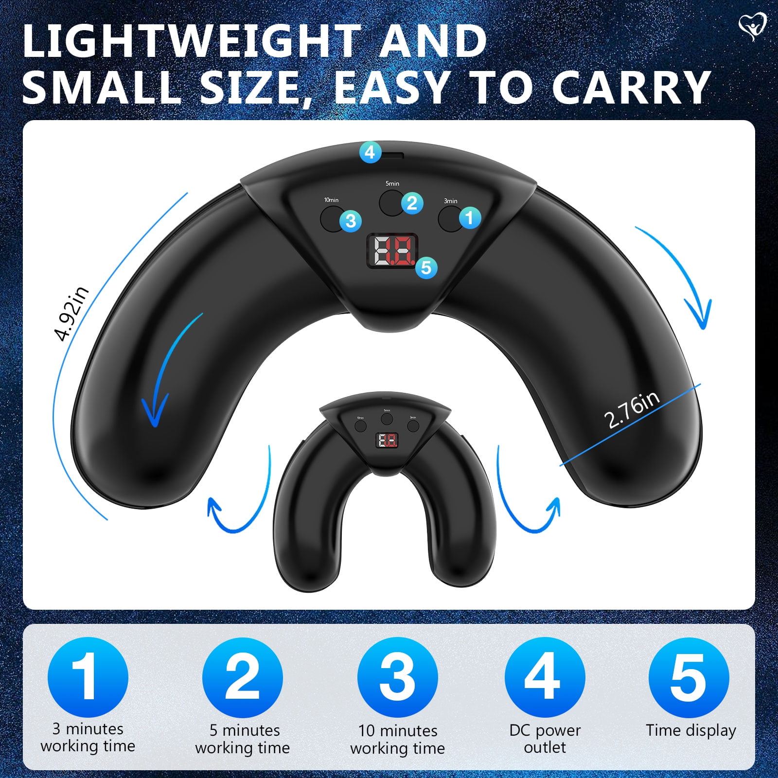 Nail Fungus Cleaning Light Therapy Device – Adjustable 3, 5, 10 Minute Sessions – Treat Multiple Fingers & Toes-12pcs 470nm & 6pcs 910nm for Home Use Treat and Highly Effectively Prevent