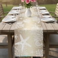 thumbnail image 4 of Brown Ombre Coastal Table Runner 36 Inches, Sea Nautical Summer Beach Starfish Coral Bed Runner Dresser Scarves Tabletop for Indoor Outdoor Parties/Ceremony/Banquet, 13"x 36", 4 of 8