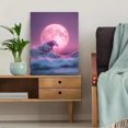 thumbnail image 5 of Pink Great Wave Moon Canvas Painting，Wall Art Decor for Living Room Bedroom Dining Room Office Hotel Apartment, 5 of 8