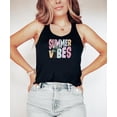 thumbnail image 4 of Summer Vibes Tank Top for Women & Teens Tropical Colorful Palm Tree Graphic Shirt Black Tank Top Large, 4 of 5