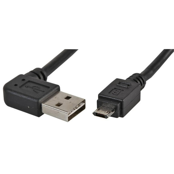 PRO SIGNAL - Reversible 90° USB 2.0 A Male to Reversible Micro USB 2.0 B Lead 2m
