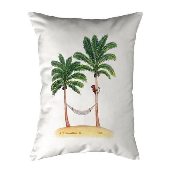 Betsy Drake KS085 11 x 14 in. Palm Trees & Monkey Small No-Cord Pillow