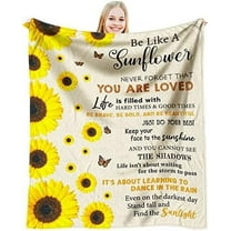 Sunflower Blanket for Women - Uplifting Cozy Flannel Throw with Inspirational Quotes, Perfect Healing Gift for Birthday, Christmas, Mother’s Day & Home Decor