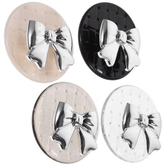 OUNONA 4 Pcs Self Adhesive Wall Hooks Bow Hook 6.00X6.00X2.00CM