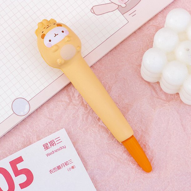 Bolígrafo de Gel blando de animales Kawaii para aliviar el estrés, bolígrafo de espuma para apretar, bonito, material escolar y de oficina, papelería de regalo, 0,5mm
