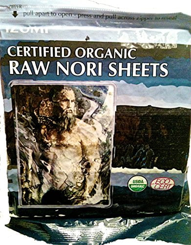 Raw Organic Nori Sheets 10 qty Pack - Certified Vegan, Raw, Kosher Sushi Wrap Papers - Premium Unheated, Un Cooked, untoasted, dried - RAWFOOD