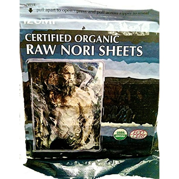 Raw Organic Nori Sheets 10 qty Pack Certified Vegan, Raw, Kosher