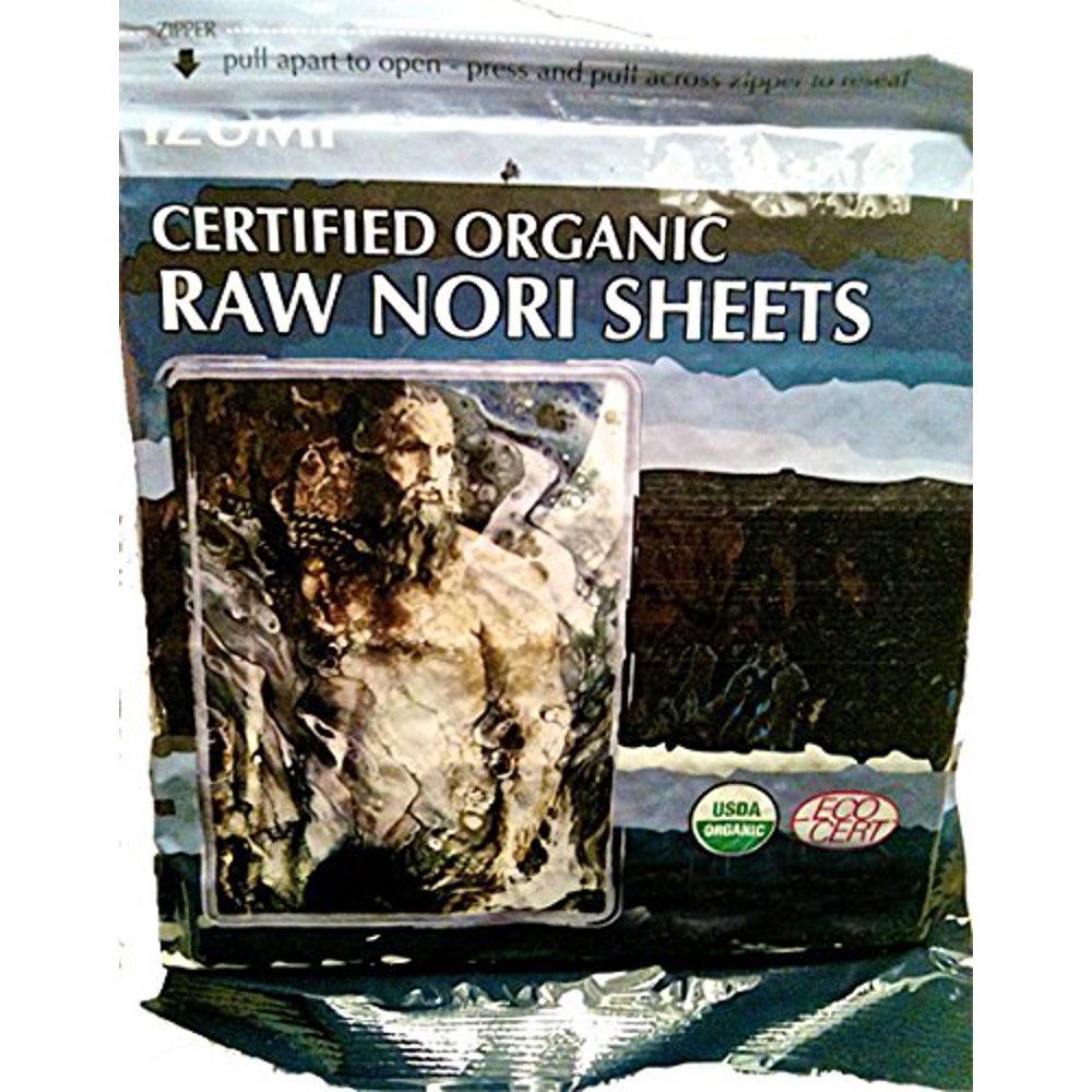 Raw Organic Nori Sheets 10 qty Pack Certified Vegan, Raw, Kosher