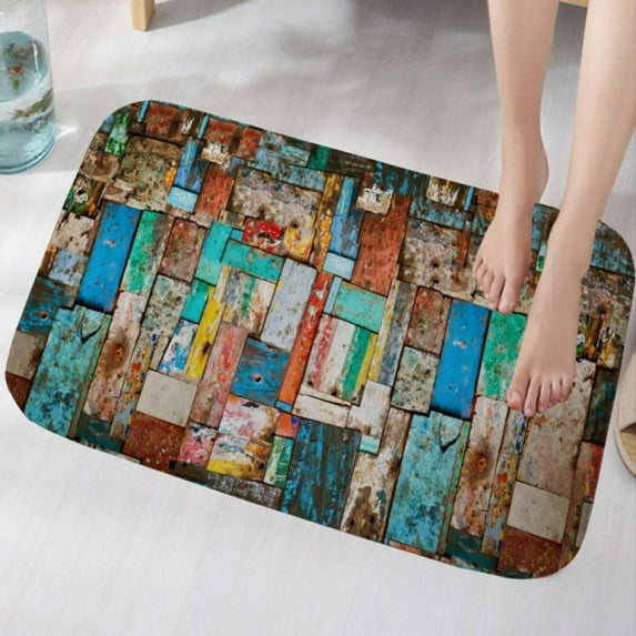 Adarl 3D Printed Flannel Bath Mat Runners Non Slip Bathroom Rugs Soft and Washable Long Floor Mats for Living Room Bedroom Kitchen