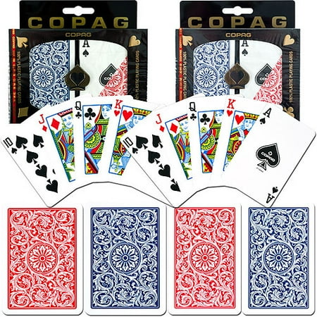 Trademark Poker 2pk Copag Regular Index Poker Cards, Blue/Red