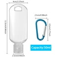 thumbnail image 5 of 10 Pcs 50ml Refillable Bottles with Hook Carabiner Belt Clip,Travel Containers Transparent Empty Plastic Bottles Liquid Containers for Shampoo Conditioner Lotion Toiletries, 5 of 7