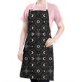 thumbnail image 5 of Black Moon Star Pattern Apron-Garden Aprons for Women with Pockets-Cotton Linen Waterproof Kitchen Cooking Gardening Aprons Adjustable for Kitchen,Cooking,BBQ and Salon 33x27 Inch, 5 of 7