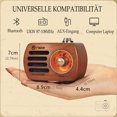 thumbnail image 3 of PRUNUS R-818 Radio retro de madera con altavoz Bluetooth, radio FM VHF portátil pequeña, radio recargable, altavoz de graves con excelente calidad de graves, admite entrada auxiliar., 3 of 5