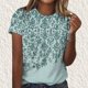 thumbnail image 2 of Camiseta de Cuello Redondo de Manga Corta Impresa de los Pantalones Cortos de las Mujeres, Poliéster de Lentejuelas de Partido de Moda, 2 of 8