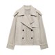 thumbnail image 5 of TRAFZA Otoño Moda Mujer Chaqueta Casual Abrigo Mujer Chaqueta Corta Vintage Solapa Bolsillo Doble Botonadura Decorar Abrigo de Manga Larga, 5 of 5