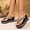 Black, variant on Womens Wedge Platform Low Platform T-Strap Jewel Sandals Slip on Slide Sandals Sparkly Strap Open Toe High Heel Lightweight Casual Thong Slippers