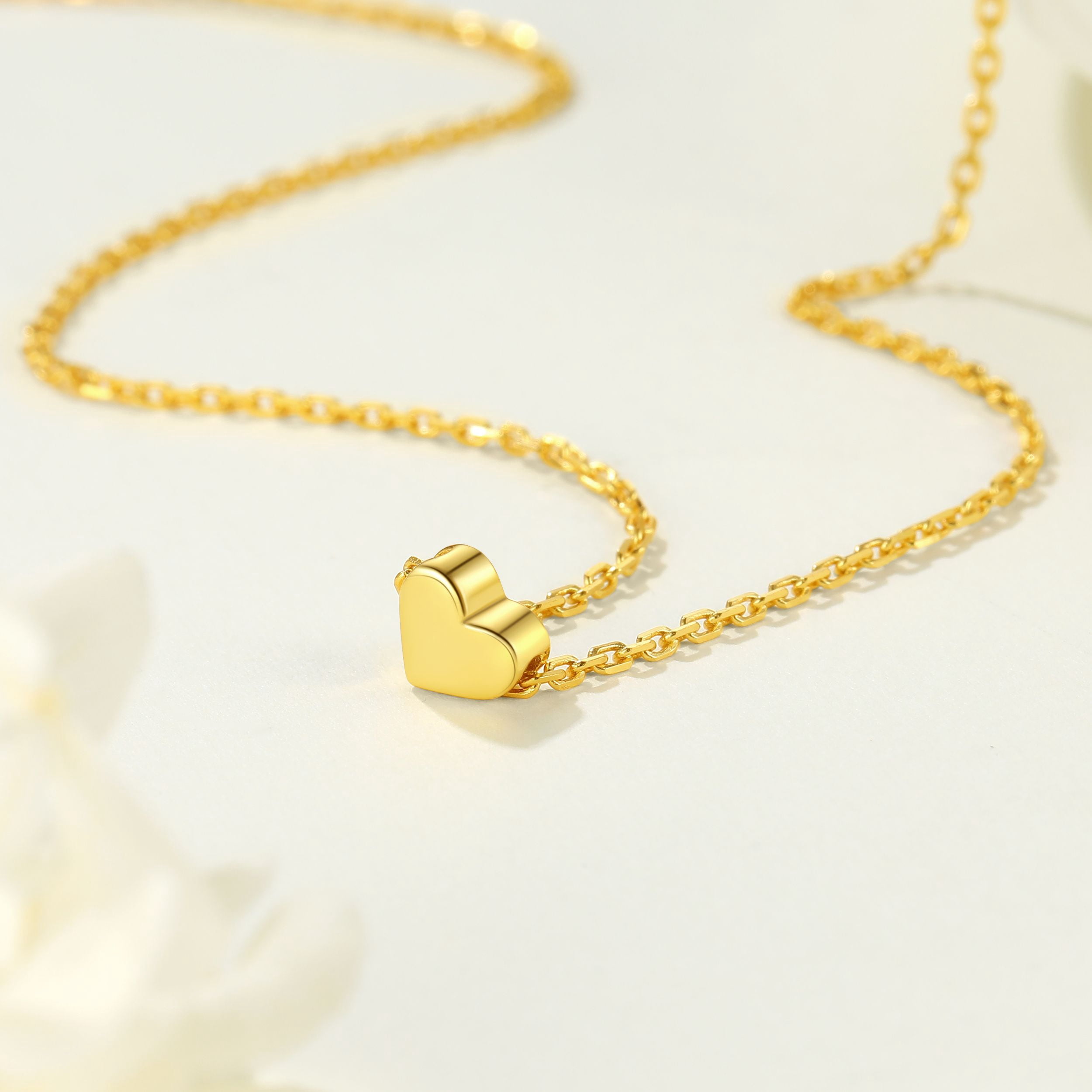 Suplight Dainty 925 Stelring Silver Heart Shape Necklace Jewelry for Women Girlfriend