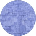 thumbnail image 1 of Ahgly Company Machine Washable Indoor Round Transitional Day Sky Blue Area Rugs, 4' Round, 1 of 7