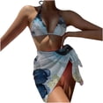 thumbnail image 1 of DPTALR Bikini Fendu pour Femmes Imprimé Coloré Trois Pièces Maillot de Bain Rembourré, 1 of 5