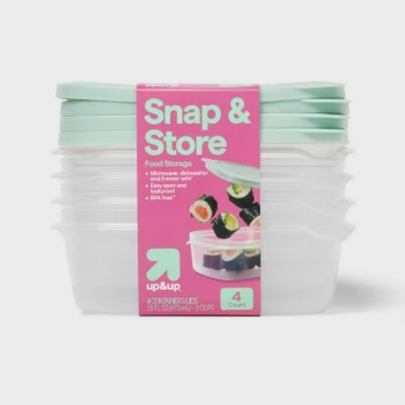 Snap & Store Small Rectangle Food Storage Containers - 16 fl oz/4ct