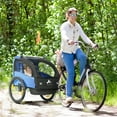 thumbnail image 2 of Aosom 2 Seat Bike Trailer for Kids, Baby Stroller with Storage Bag, Blue, 2 of 10
