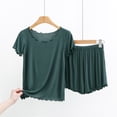 thumbnail image 3 of CAICJ98 Silk Pajamas Thin Cotton Ribbed Short Sleeved Shorts Set Women's Pajamas Comfortable And Fashionable Home Service Organic Womens Pajamas 2XL,AG, 3 of 3