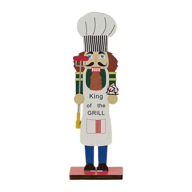 Lipstore Christmas Decor Table Centerpiece Craft Collectible Photo Prop Wooden Nutcracker Chef