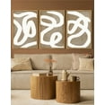 thumbnail image 2 of SHENIFY Mid-Century Duotone Minimal Dark Brush Stroke Boho Abstract Wall Art 16x24in3pcs Natural Framed Neutral Modern Minimalist Painting Decorative Artwork, 2 of 5