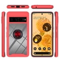 thumbnail image 1 of SaniMore Case for Google Pixel 7 Pro 6.7" 2022 Release, Rugged PC Backplane Shockproof TPU Bumper 360° Rotatng Ring/Kickstand Anti-drop Heavy Duty Protective Case For Google Pixel 7 Pro, Red, 1 of 5