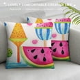 thumbnail image 3 of Jiayy  Summer Lumbar Pillow Cover Watercolor Watermelon Ice Cream Decorative Farmhouse Hello Summer Patio Outdoor Cushion Case for Sofa Couch Home Bed Decor, 3 of 5