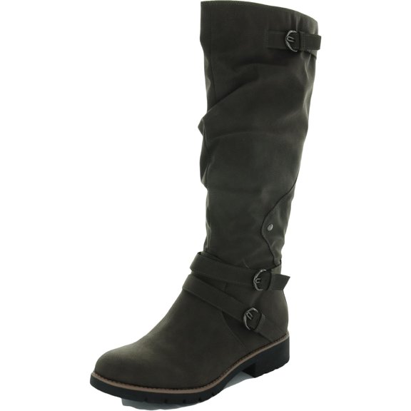 Sun Stone Womens Brinley Faux Leather Tall Knee-High Boots