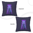 thumbnail image 3 of Square Throw Pillow Covers with Core, Cat Stealing Fish Art Illustration Purple Pillows for Sofa Beds, 20"x20", 3 of 9