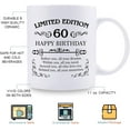thumbnail image 7 of 60th Birthday Gifts for Women Men - 11 oz Coffee Mug - 60 Year Old Present Ideas for Mom, Dad, Wife, Husband, Son, Daughter, Friend, Colleague, Coworker (60th Birthday Gift), 7 of 7