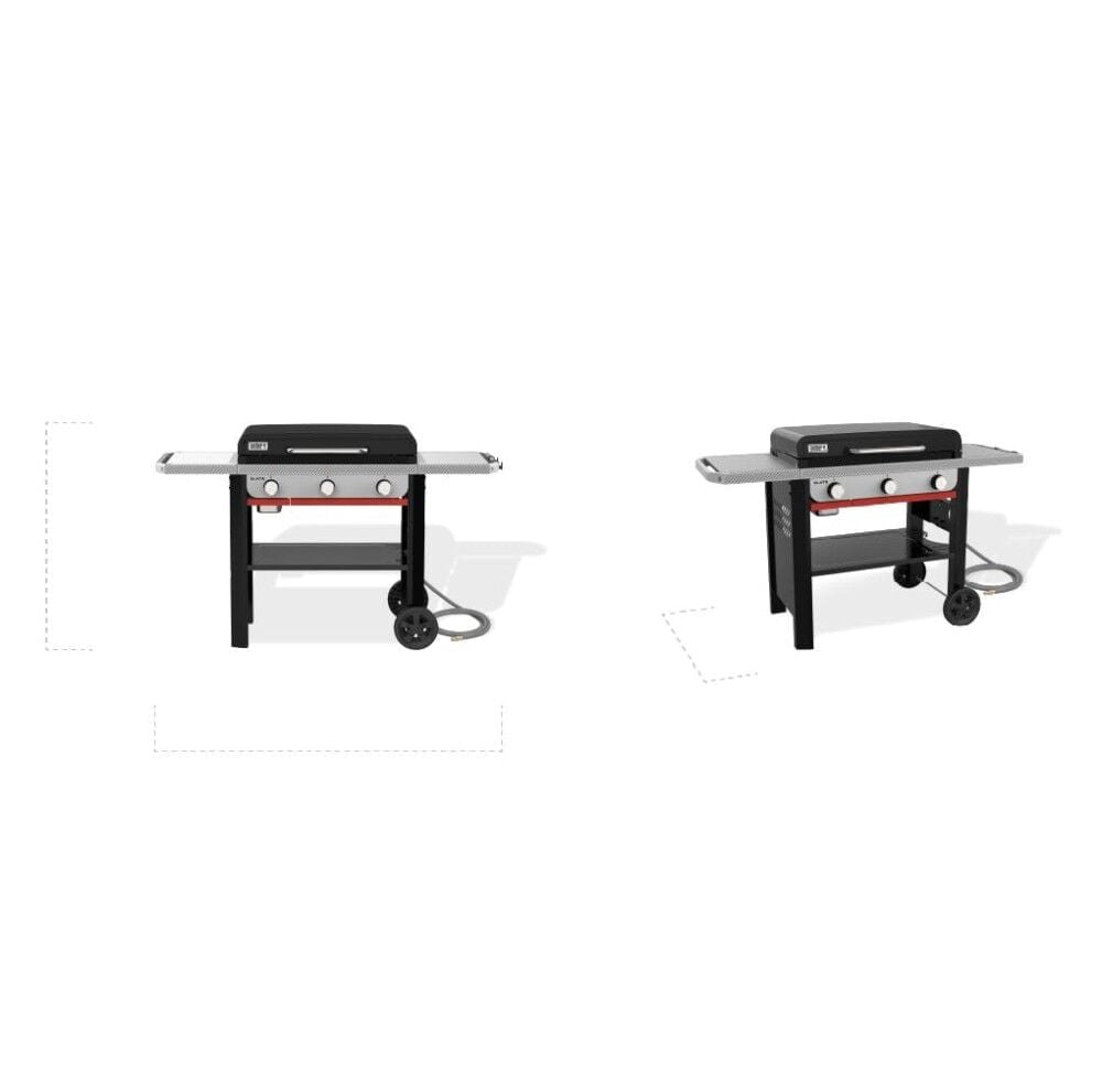 Weber Slate 28 Inch 3 Burners Natural Gas Rust-Resistant Griddle, Black