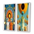 thumbnail image 3 of Designart "Goddess Oracle Efflorescent Beauty I" Modern Abstract Framed Wall Art Set Of 2 - Traditional Orange Gallery Wall Frame Set For Home Decor, 3 of 6