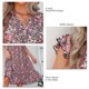 thumbnail image 5 of Vestido con cuello en V y estampado floral para mujer, vestido de verano con dobladillo suelto y transpirable, manga corta con volantes, 5 of 6