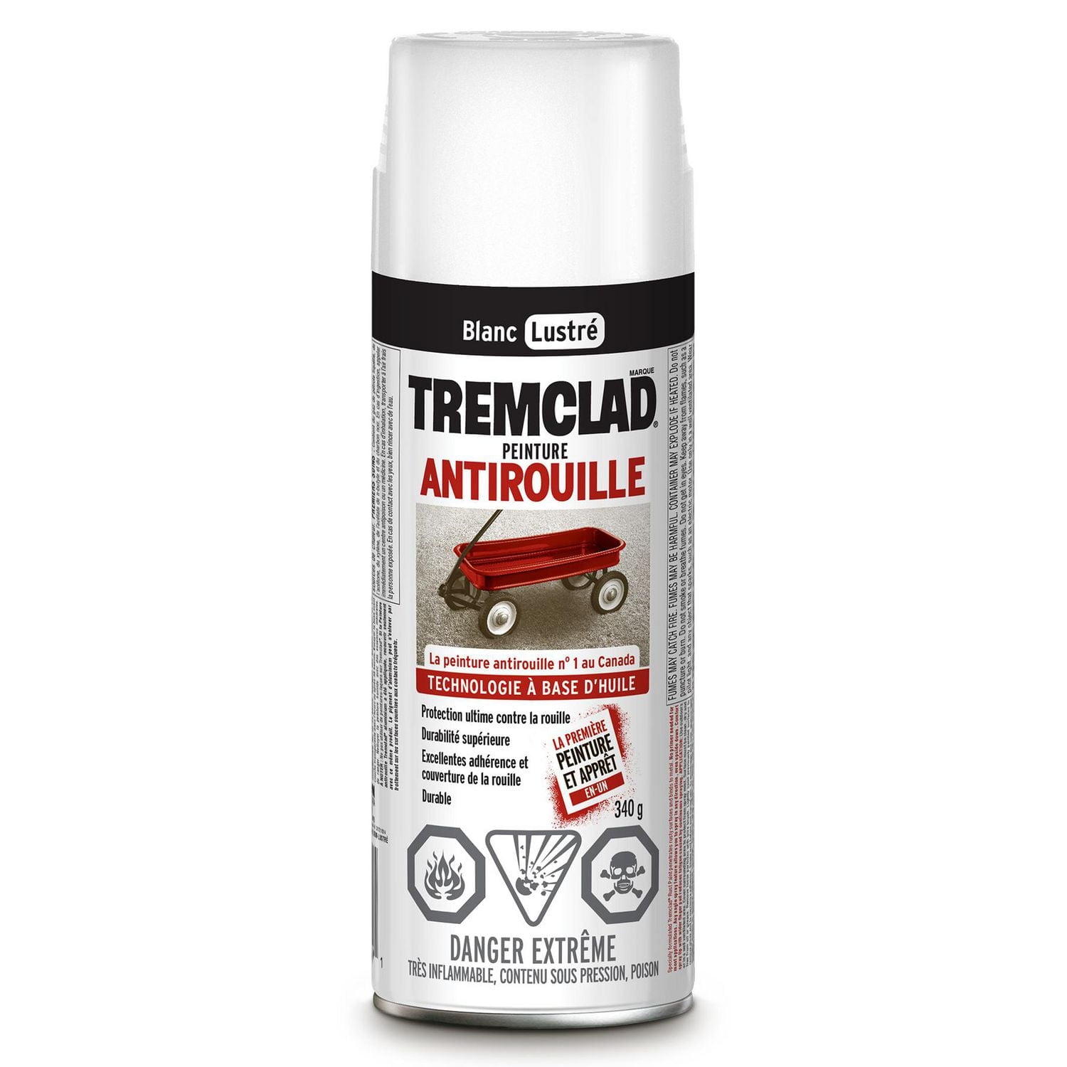 TREMCLAD PEINTURE ANTIROUILLE BLANC LUSTRÉ AÉROSOL 340g