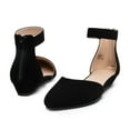 thumbnail image 7 of BURUDANI Women Flats Shoes Low Wedge Sandals Ankle Strap Pointed Toe, 7 of 7