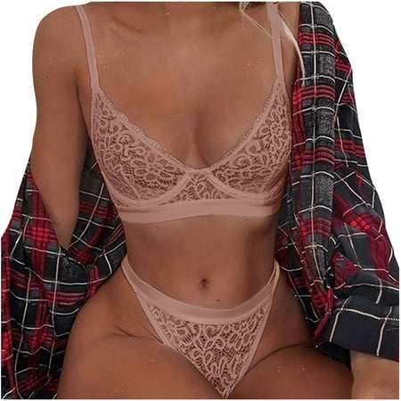 

Penkiiy Women Sexy Tops Shorts Bra Lace Camisole Underpants Pajamas Underwear Panties Set Sexy Bodysuits for Women L Khaki On Sale