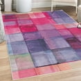 thumbnail image 1 of Abstract Decorative Rug, Rainbow Colored Geometric Square Shaped Blurry Effects Watercolor Design, Quality Carpet for Bedroom Dorm and Living Room, 6 Sizes, Ceil Blue, by Ambesonne, 1 of 4