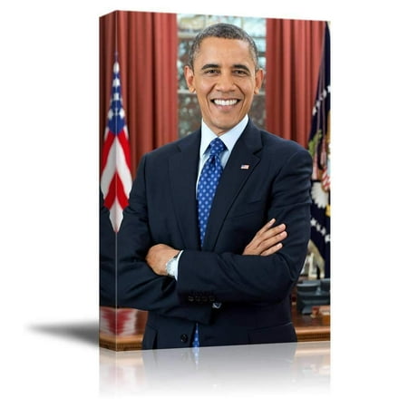 People Portrait - Portrait of President Barack Obama - Inspirational Famous People Series | Giclee Print Canvas Wall Art. Ready to Hang - 12
