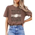 thumbnail image 2 of Leopard Print Touchdown Shirt for Women Football Game Day Graphic Tee, Espresso Shirt, XL, 2 of 8