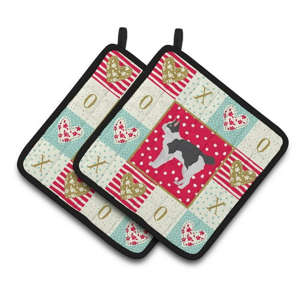 Japanese Bobtail Cat Love Pair of Pot Holders