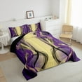 thumbnail image 4 of Feelyou Adult Abstract Ombre Bedding Comforter Set, Yellow Purple Gradient Stripes Twin Comforter Sets, Boho Modern Art Reversible Bedding Set, Microfiber Bedroom Decor, 2-Piece, 4 of 9