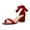 Red, variant on XYD Women Elegant Round Open Toe Tie Up Ankle Strap Sandals Chunky Block Low Heel Summer Casual Shoes Size 16 Red