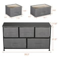 thumbnail image 3 of HomGarden Modern 5-Drawer Storage Dresser, Wide Chest Fabric Organizer Furniture Light Gray, 3 of 10